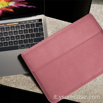 Custodia folio per computer portatile in pelle impermeabile per MacBook